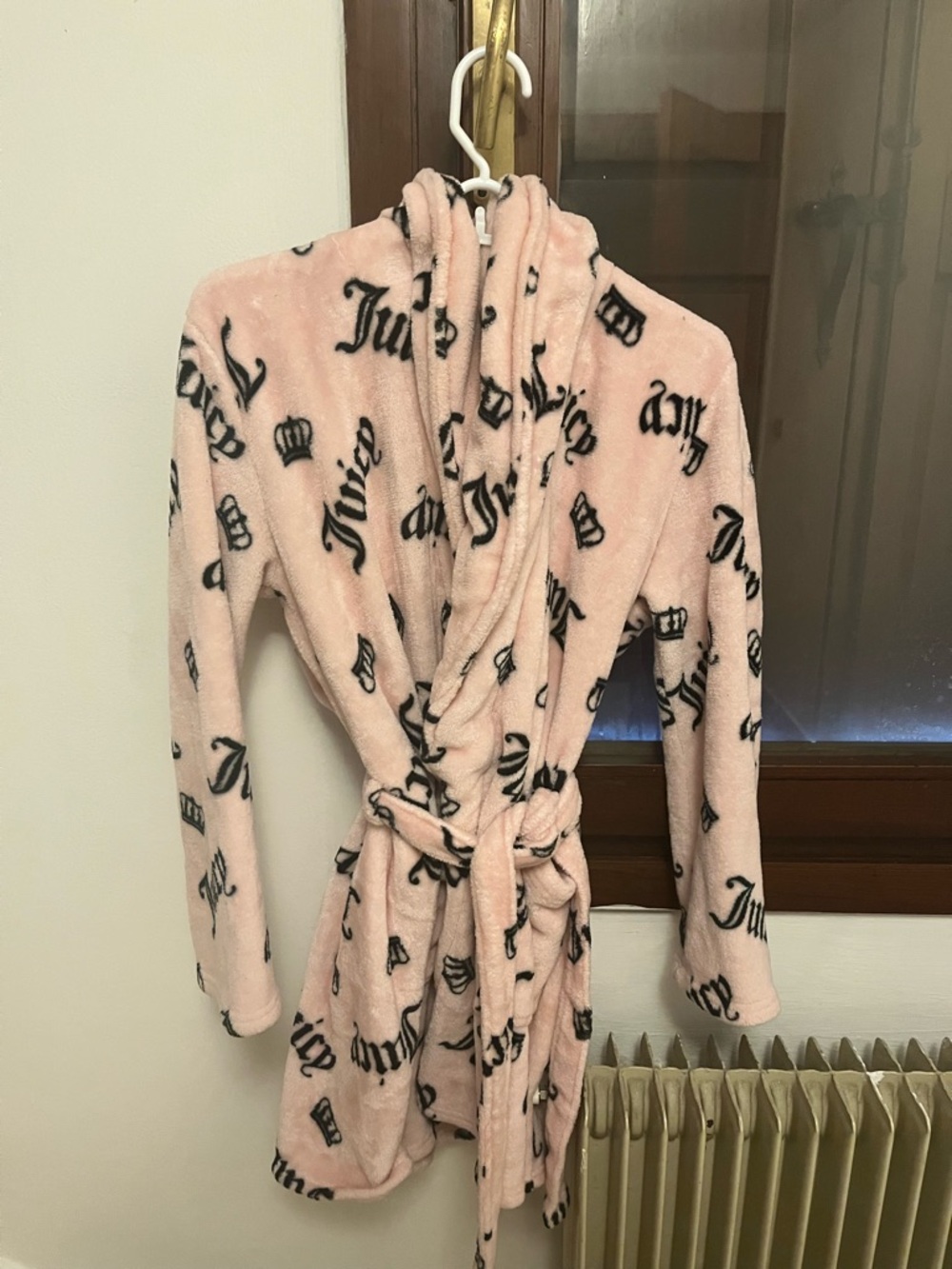Juicy Couture Pink Plush Sleepwear with Black Logo Motifs